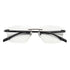 Sirts Grey Black Metal Rimless Rectangular Light Weight AD1046 - Lens Caravan